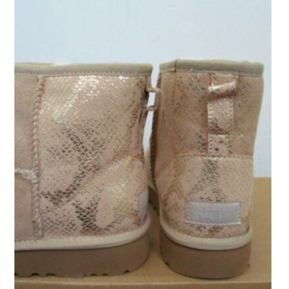 UGG mini metallic rose gold snake print boots - NWT - Picture 3 of 4